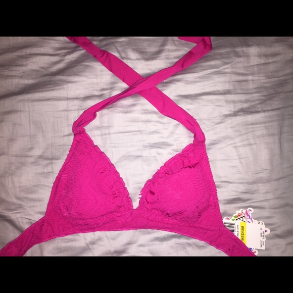 Pink triangle bikini top size medium