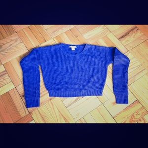 L/S Royal Blue Crop Top Sweater