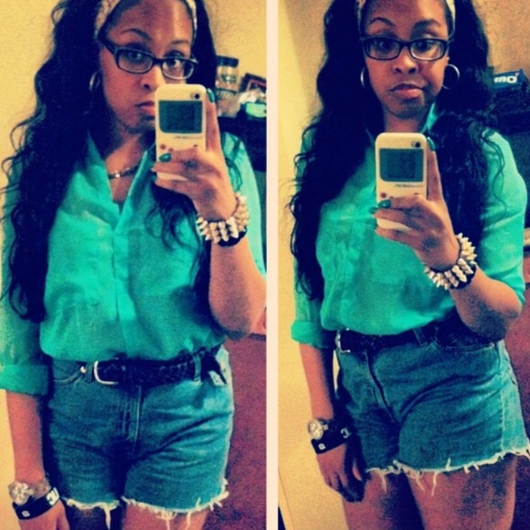 Seafoam green blouse