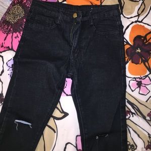 Black distressed jeans
