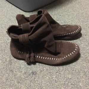 Brown Boho Slip Ons