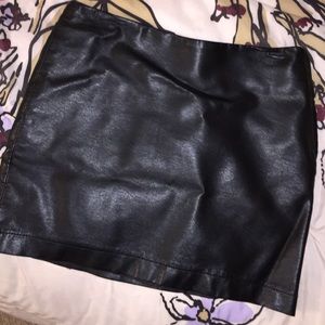 Black leather skirt