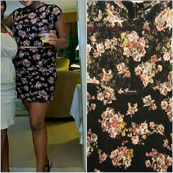 Floral Print Lace Dress