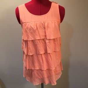 J. Crew Tiered Silk Sleeveless lined Blouse