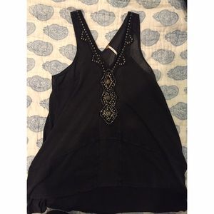 Free People Black Sequined Tank