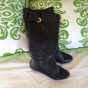 Steve Madden black leather  boots- Intyce