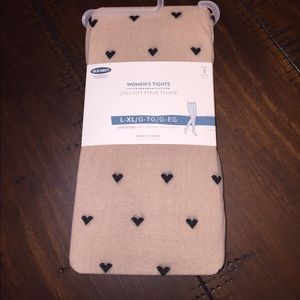 Heart patterned tights