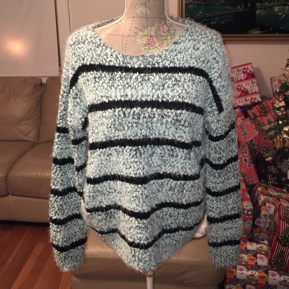 Forever 21 fuzzy stripped sweater