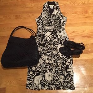 Vneck B&W Cocktail Dress