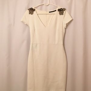 Off White dress with shoulder embelishments