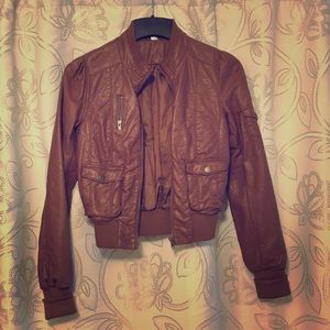 H&M chocolate brown bomber jacket