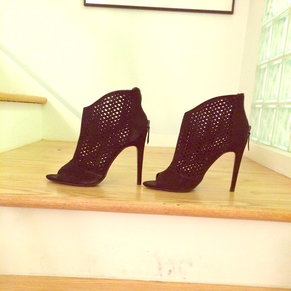 Zara Shoes - Zara Black Open Toe Booties Stilletto