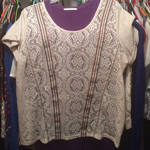 🔴BUNDLED🔴Daytrip Lace Heathered Top - Picture 4 of 4