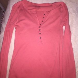 Button v neck long sleeve