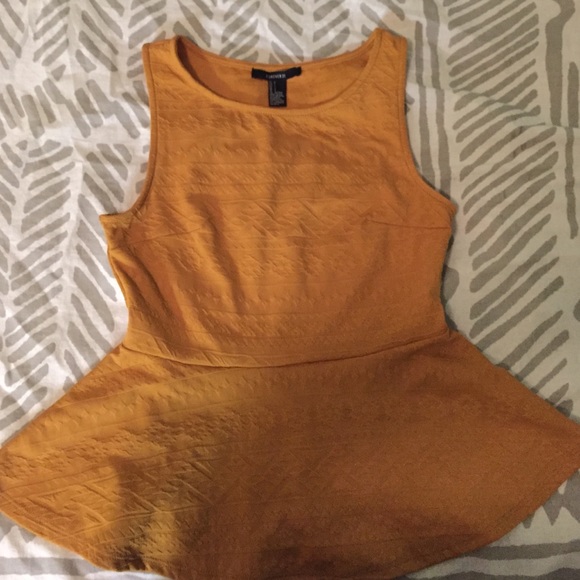 Mustard Gold/Yellow Tribal printed Peplum Top