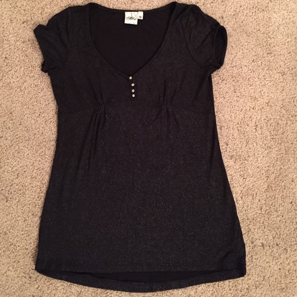 Black w/ Crystal Button Shirt
