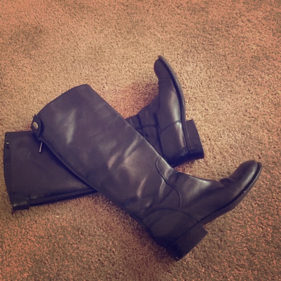 👢Franco Sarto✨ black leather boots! 👢 used 🙃