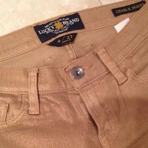 Gold Lucky Brand Skinny Jeans