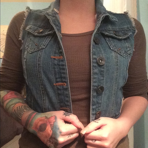 Denim vest.