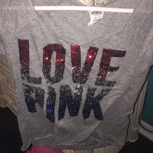 Victoria secret red white and blue sequined tee - Picture 1 of 2