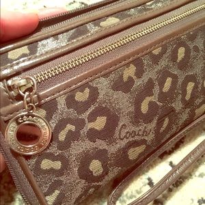 Grey Leopard Coach Wallet