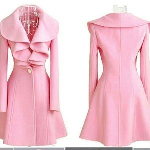 ONE ONLY SIZE MEDIUM ROSE BUTTON PINK COAT