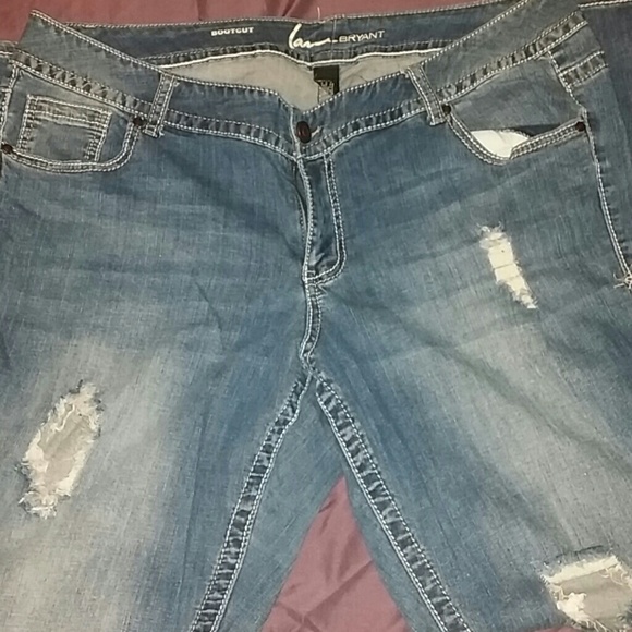 Blue distressed jeans