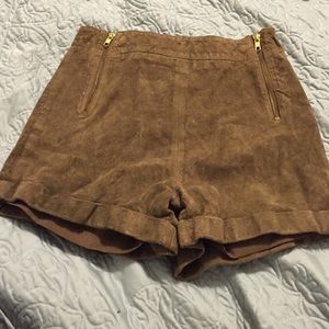 Brown suede TOPSHOP shorts