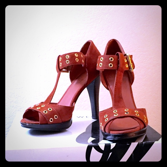 Nine West Shoes - Nine West Burnt Orange Suede Heels