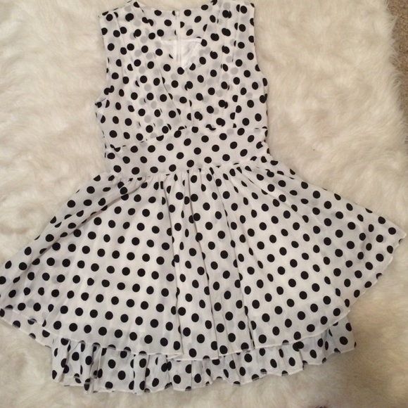 Black and white polka dot dress