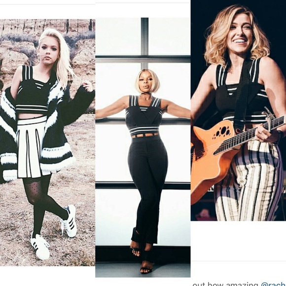 Endless rose black white stripe crop top - Picture 3 of 4