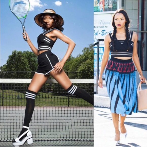 Endless rose black white stripe crop top - Picture 4 of 4