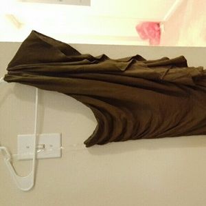 Long fitted olive green 1 shoulder top from Buckle