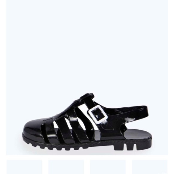 Black Fisherman Jelly Sandals