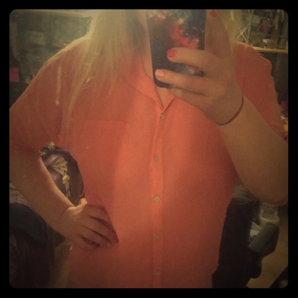 Flowing button up with lacing up arms and back - Picture 1 of 4