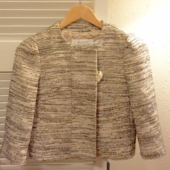 🔺SOLD🔻Zara jacket-size 4, sparkly tweed - Picture 2 of 3