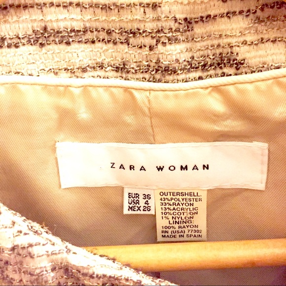 🔺SOLD🔻Zara jacket-size 4, sparkly tweed - Picture 3 of 3