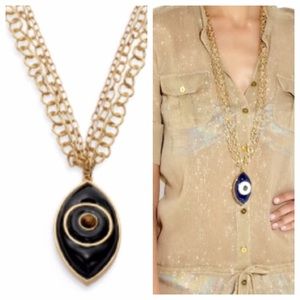 Kara ross for tory burch evil eye necklace black