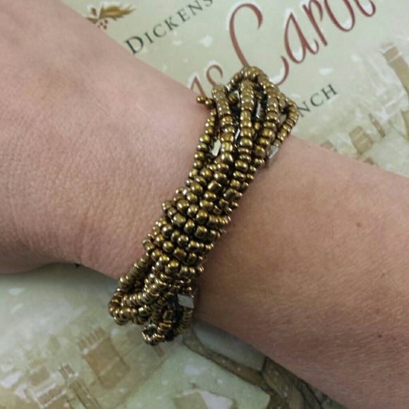 {HP}📗GWaC Java Wrapped in Beads Bracelet - Bronze - Picture 1 of 3
