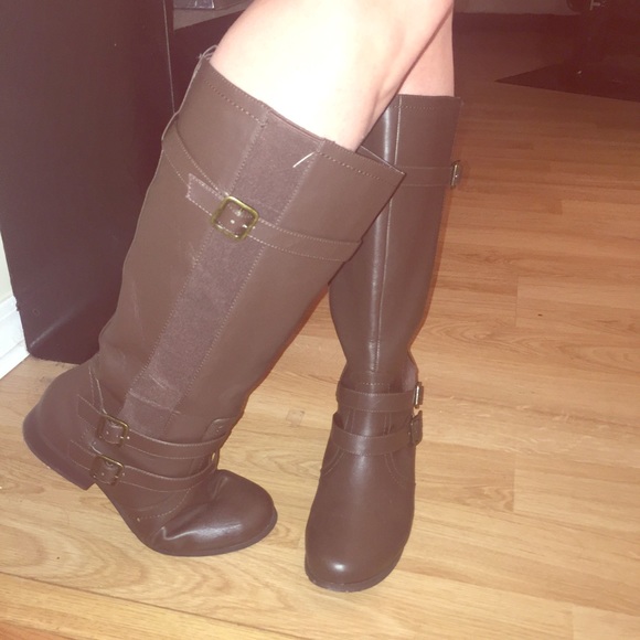 Brown Wide Calf Riding Boots