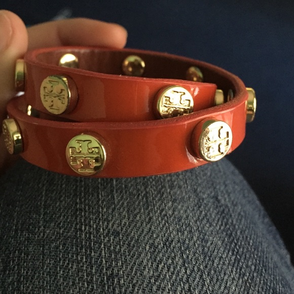 Tory Burch Orange Patent Leather Bracelet