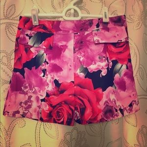 High waisted floral shorts