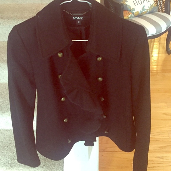 DKNY black pea coat