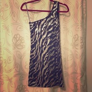 Sequin Zebra print party dress