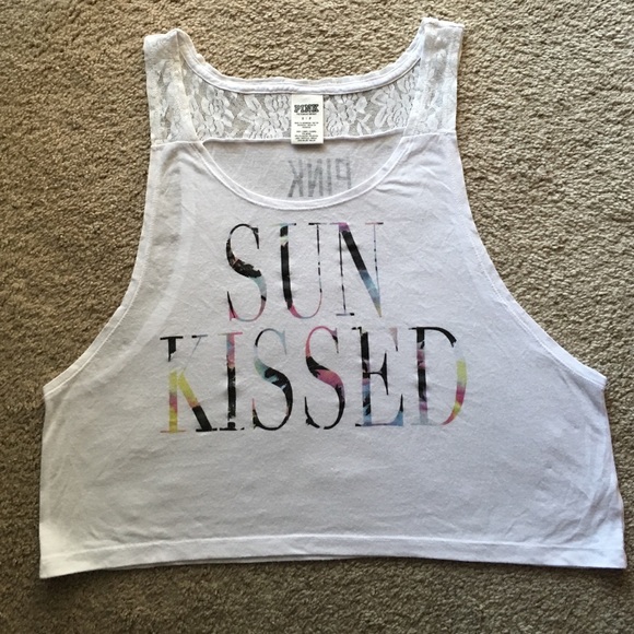 VS Pink white tank top