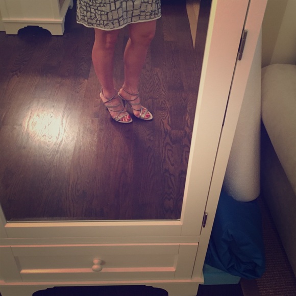 Silver Louis Vuitton Strappy Heals