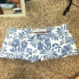 Floral Blue & White Hollister Shorts