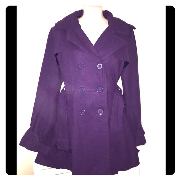 Yoki Collection Purple Wool Coat