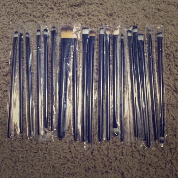 Variety of makeup brushes