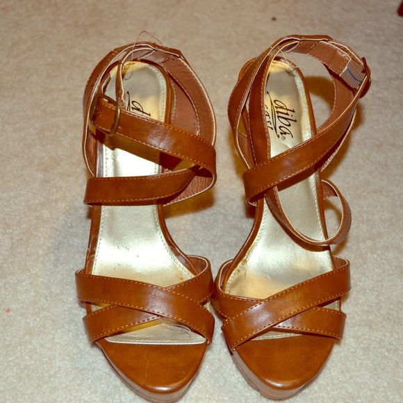 Tan high heels